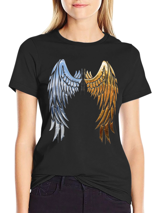 Wings Graphic Tee - Black Cotton Angel Wings Shirt