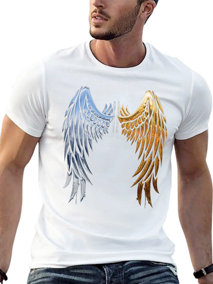 Wings Graphic Tee - Black Cotton Angel Wings Shirt