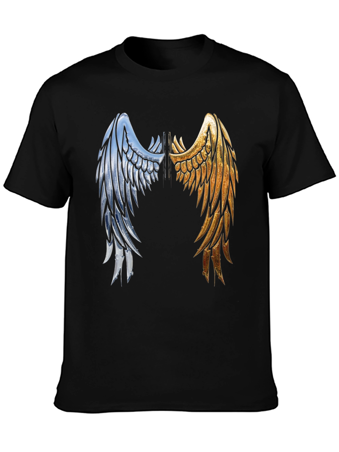 Wings Graphic Tee - Black Cotton Angel Wings Shirt