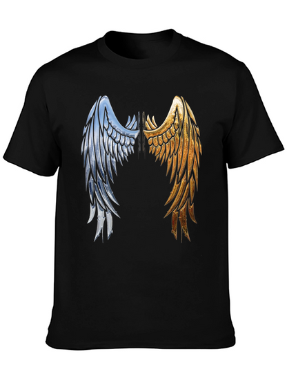 Wings Graphic Tee - Black Cotton Angel Wings Shirt