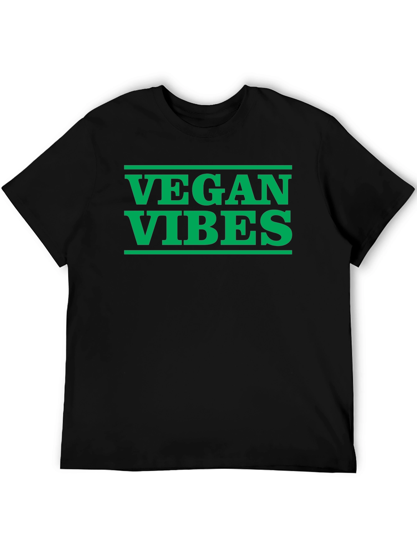 Vegan Vibes Graphic Tee - Black Cotton T-Shirt