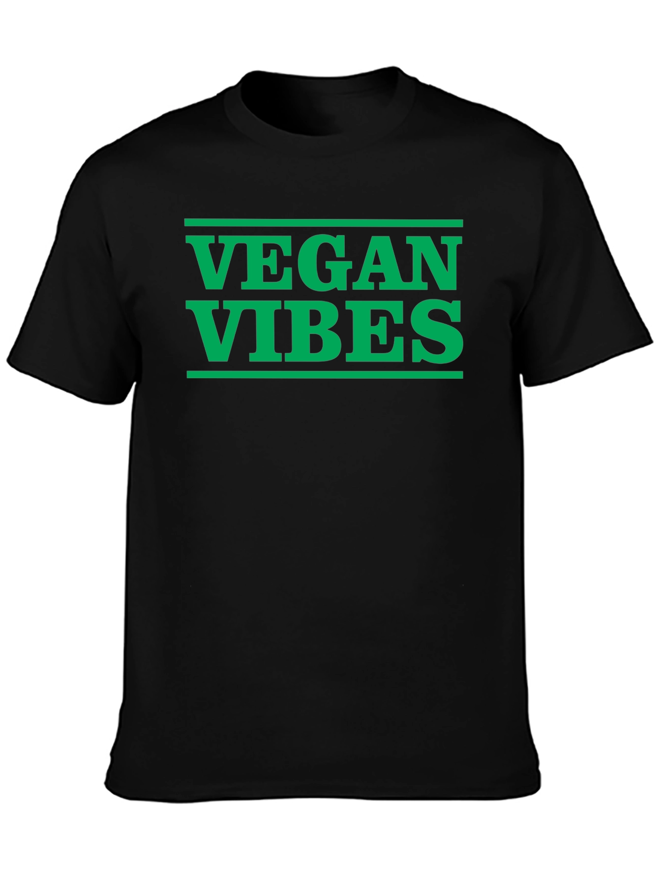 Vegan Vibes Graphic Tee - Black Cotton T-Shirt