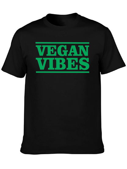 Vegan Vibes Graphic Tee - Black Cotton T-Shirt