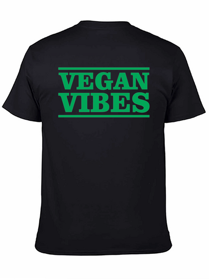 Vegan Vibes Graphic Tee - Black Cotton T-Shirt