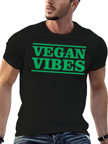Vegan Vibes Graphic Tee - Black Cotton T-Shirt