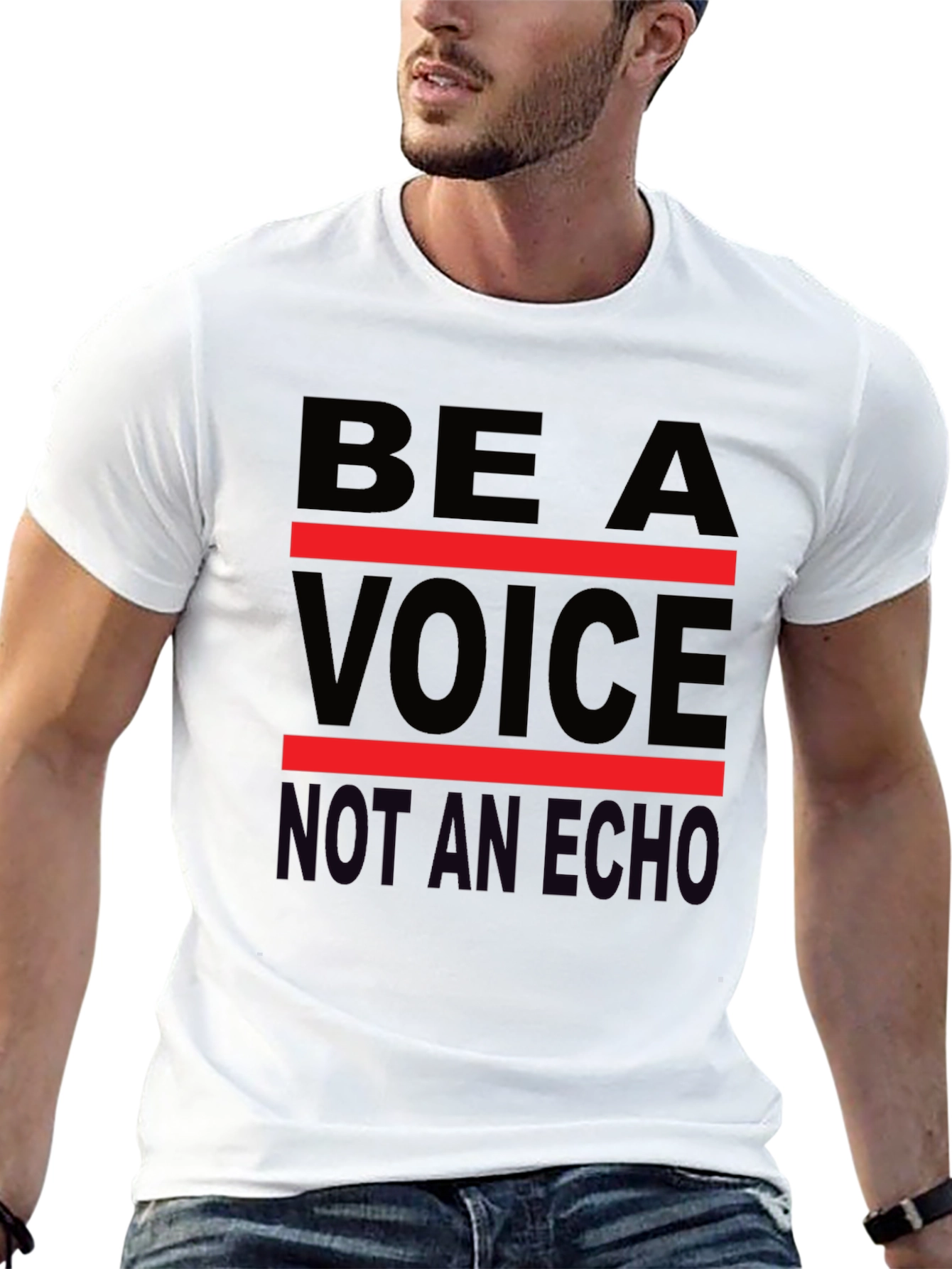 Be A Voice Tee - Black Graphic T-Shirt