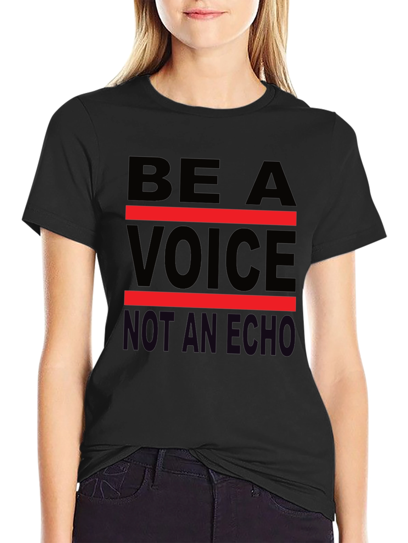 Be A Voice Tee - Black Graphic T-Shirt