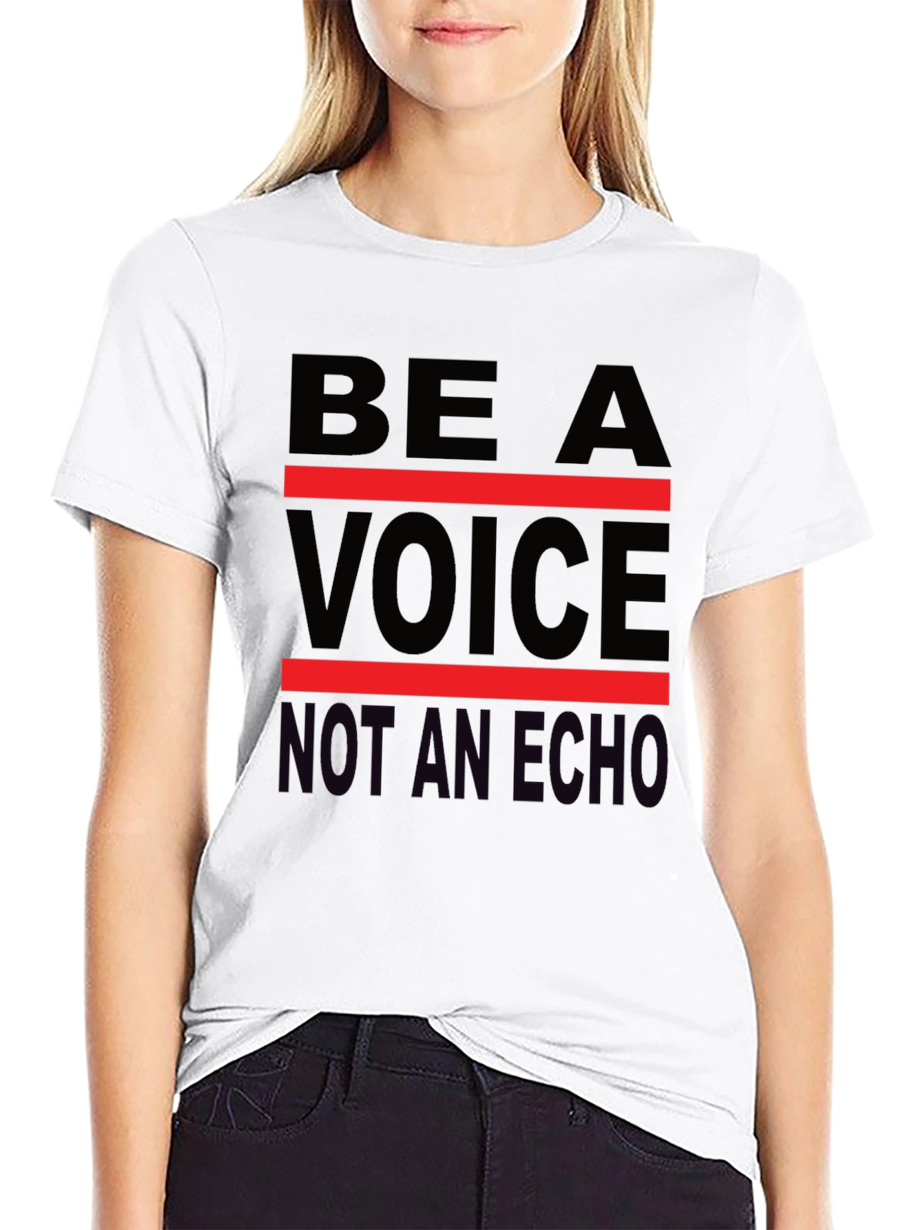 Be A Voice Tee - Black Graphic T-Shirt