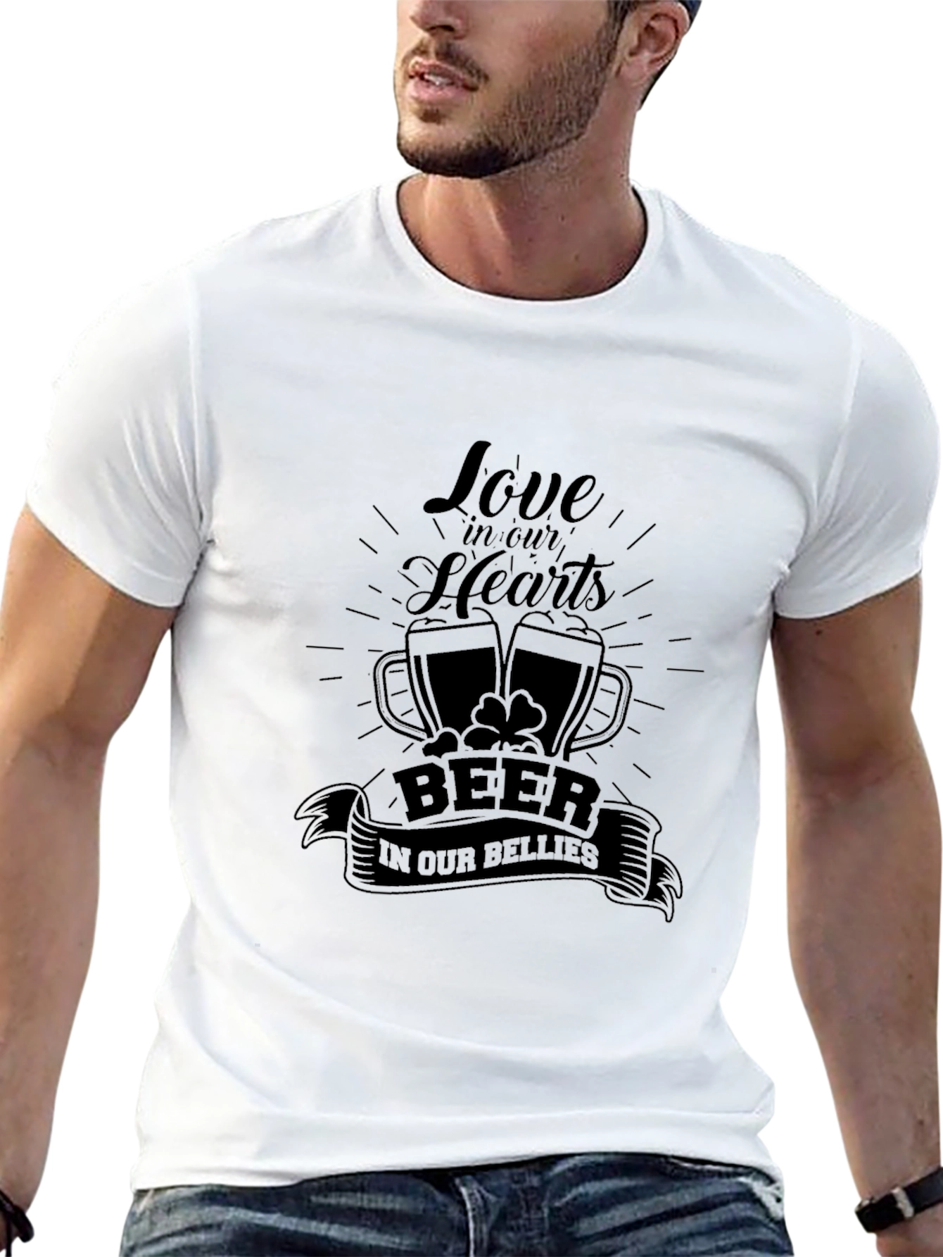 St. Patricks Day Love Beer Black T-Shirt