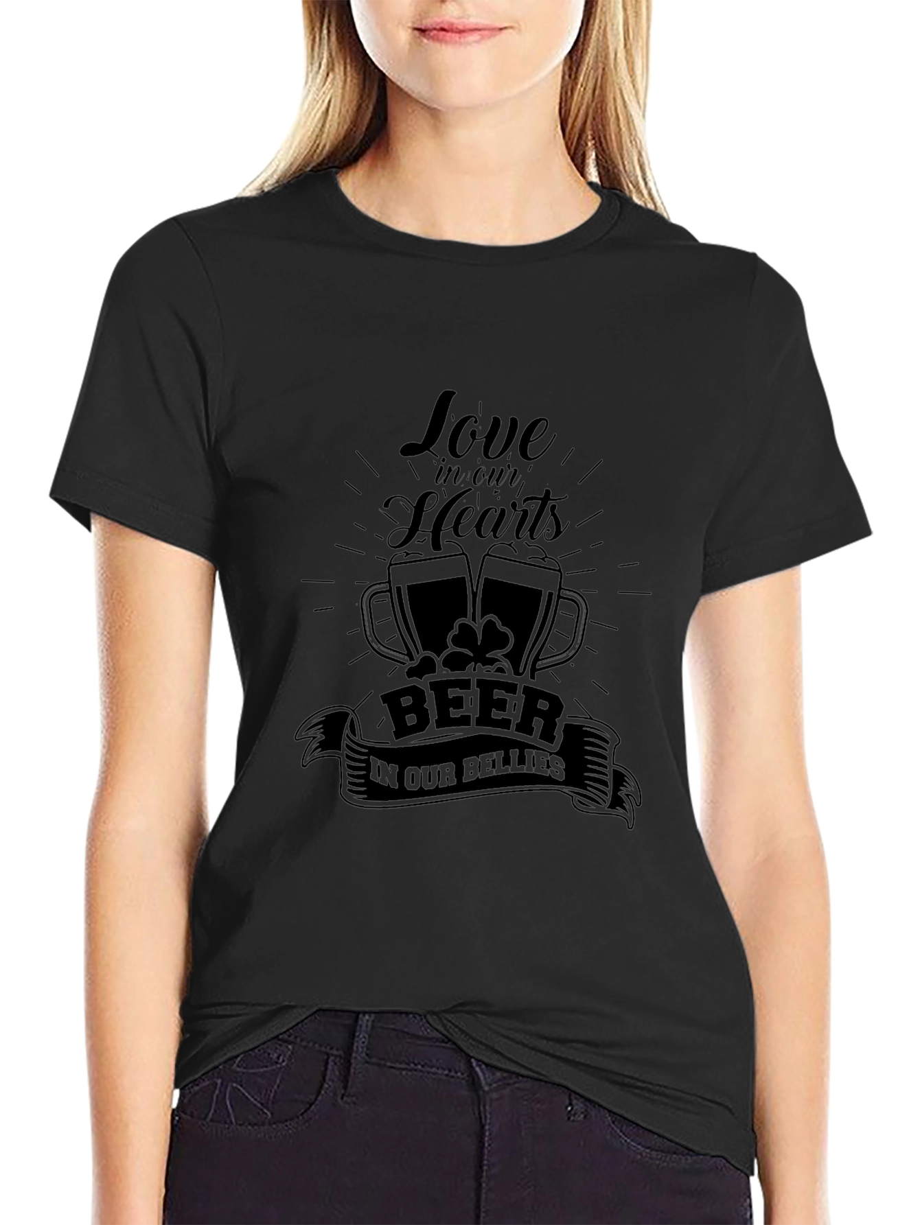 St. Patricks Day Love Beer Black T-Shirt