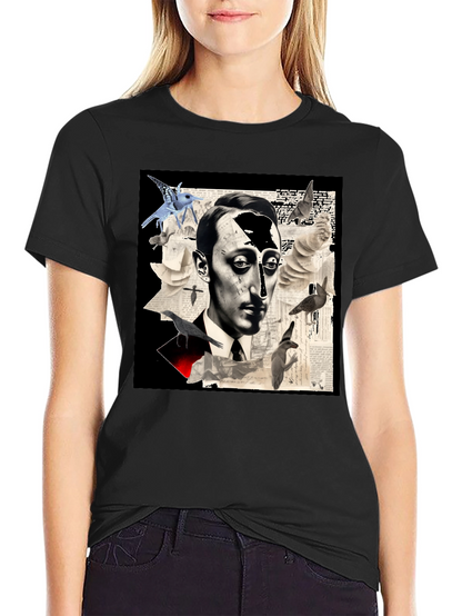 Artistic Mens Graphic Tee: Surreal Portrait