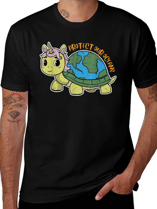 Unicorn Turtle Graphic Tee - Protect Our Oceans T-Shirt