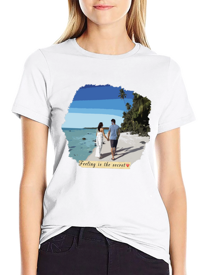 Beach Couple T-Shirt: Feeling Is The Secret