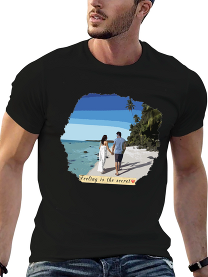 Beach Couple T-Shirt: Feeling Is The Secret