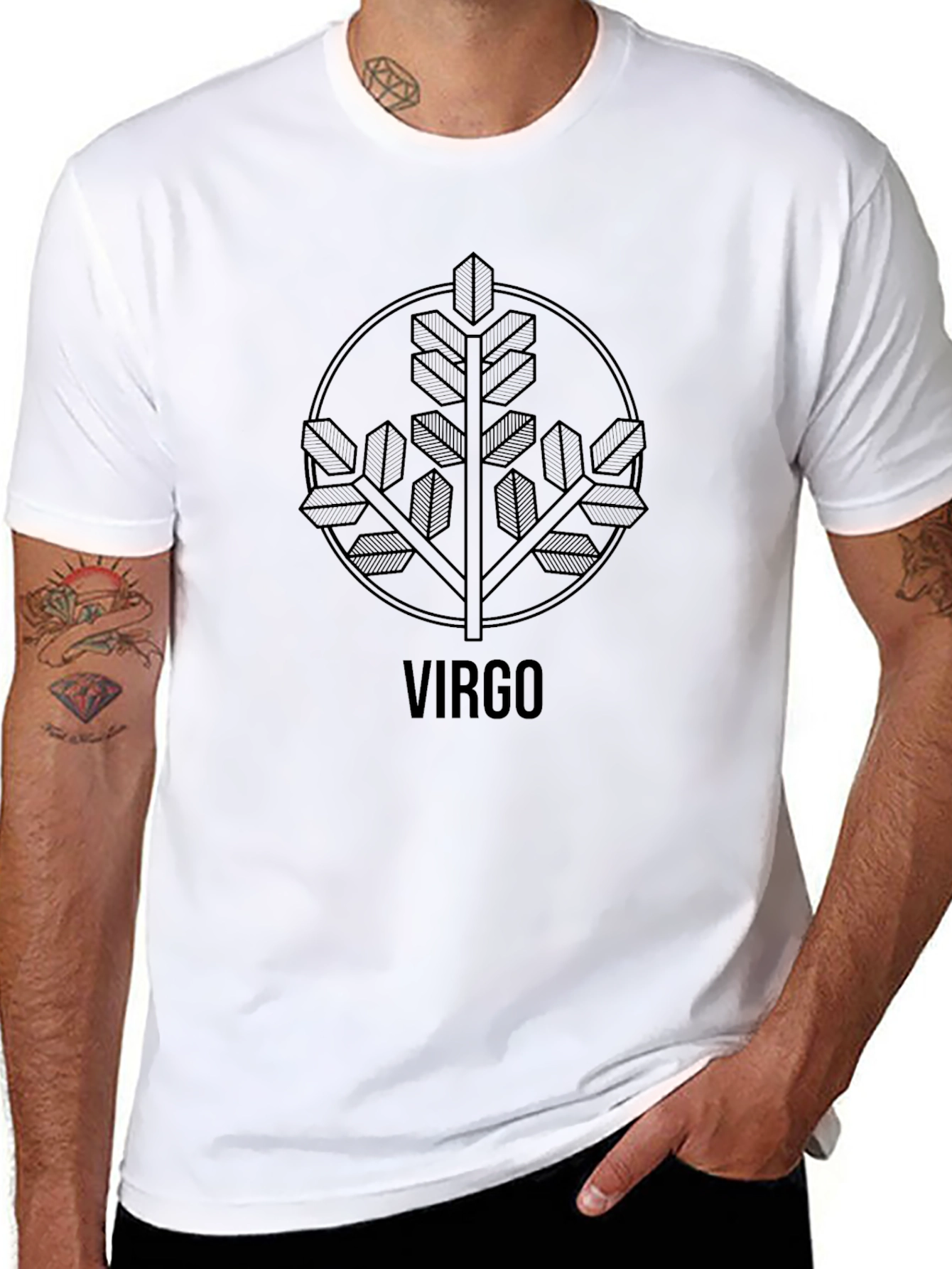 Virgo Zodiac Sign Graphic Tee - Classic Black T-Shirt