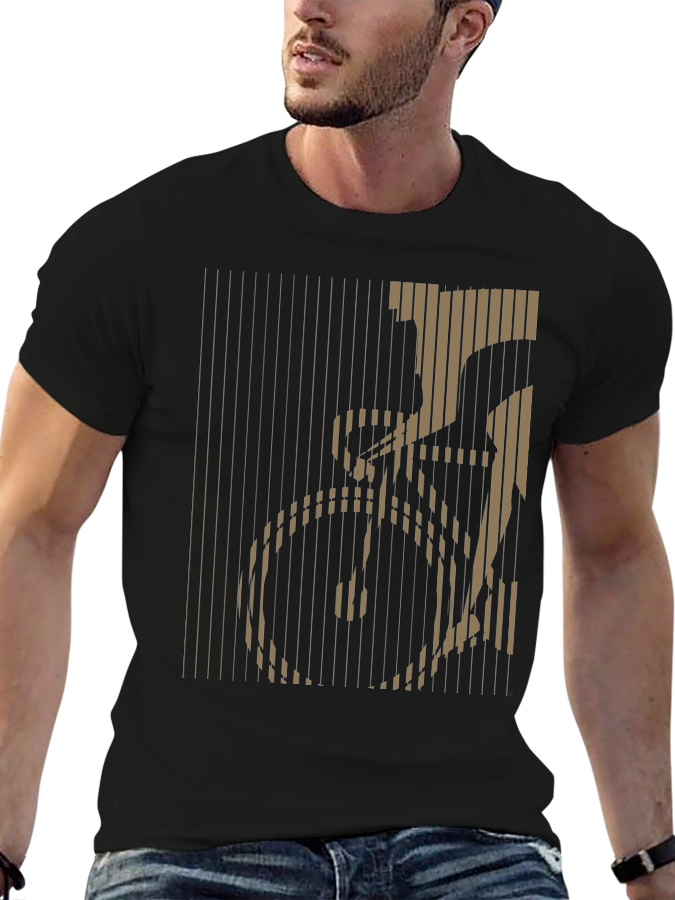 Stripped Bicycle Graphic Tee - Black