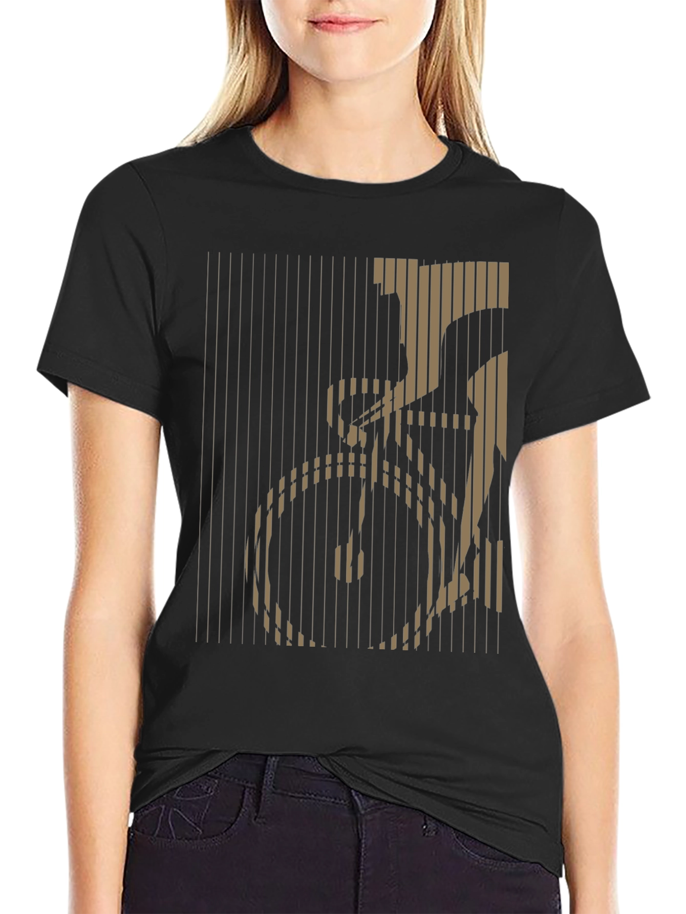 Stripped Bicycle Graphic Tee - Black