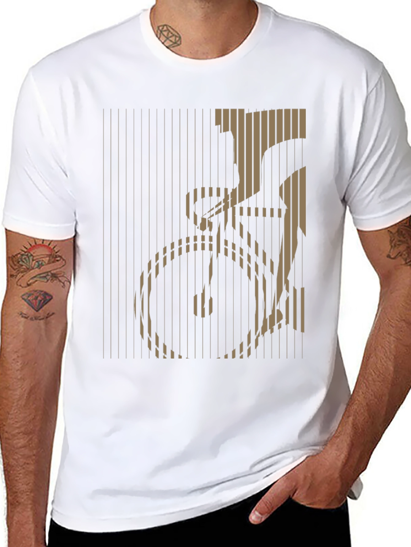 Stripped Bicycle Graphic Tee - Black