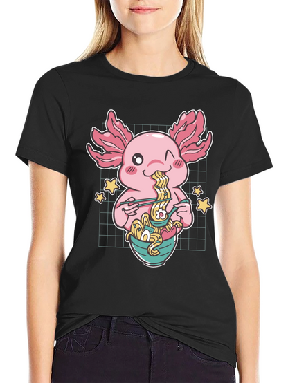 Axolotl Ramen T-Shirt - Cute Anime Style