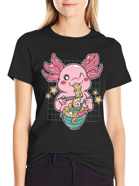 Axolotl Ramen T-Shirt - Cute Anime Style