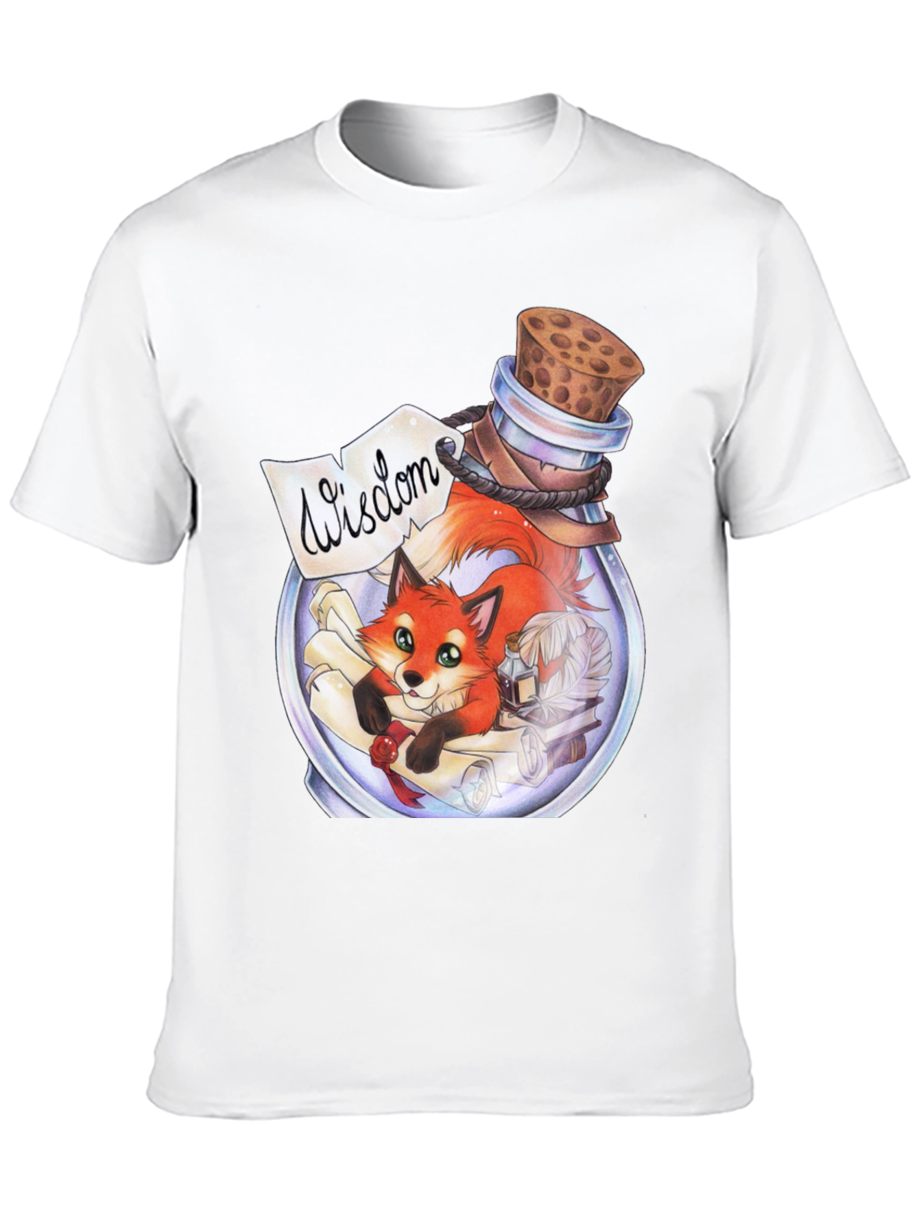 Whimsical Fox in a Bottle Graphic Tee