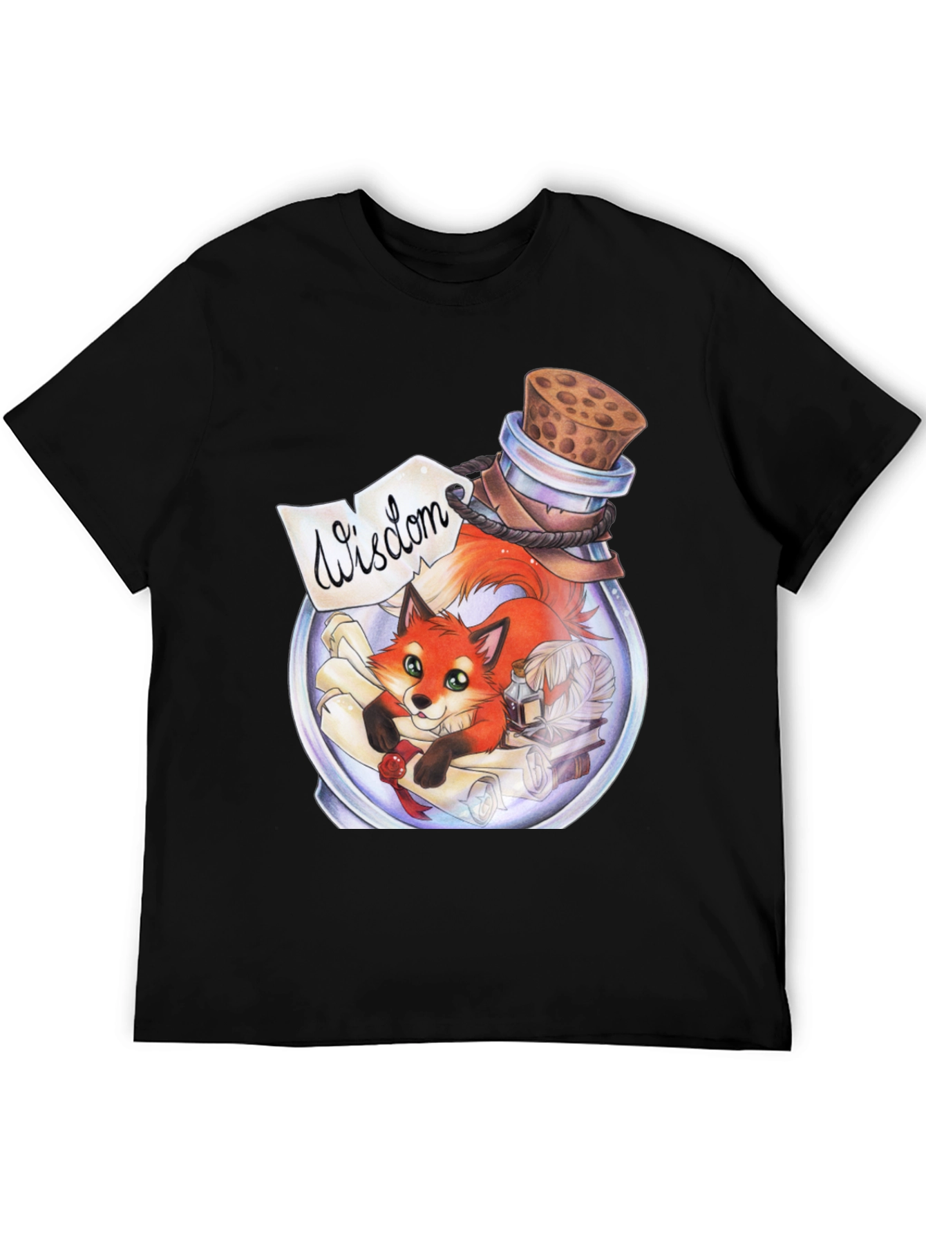 Whimsical Fox in a Bottle Graphic Tee