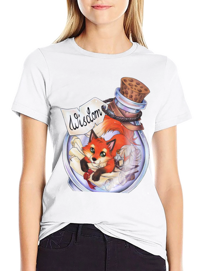 Whimsical Fox in a Bottle Graphic Tee
