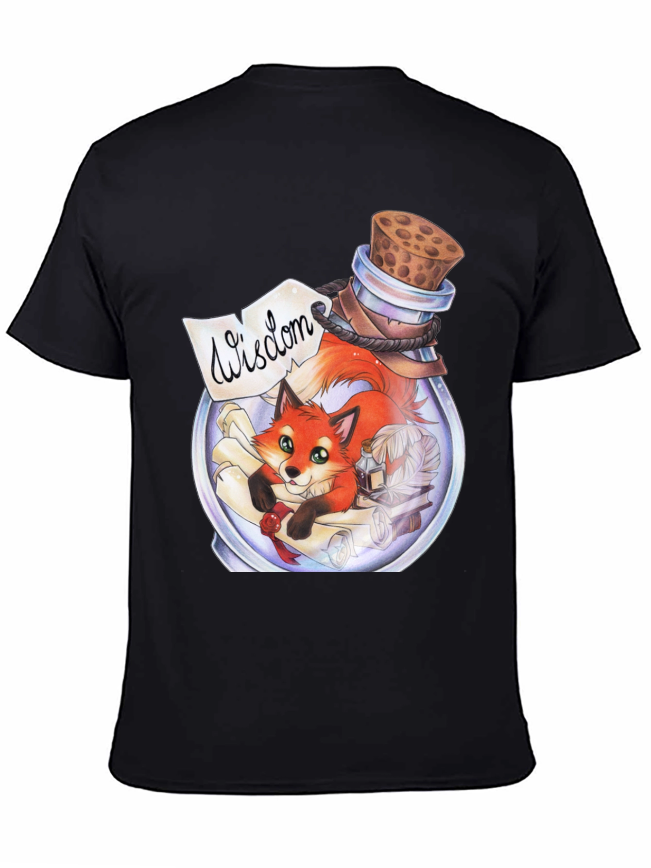 Whimsical Fox in a Bottle Graphic Tee