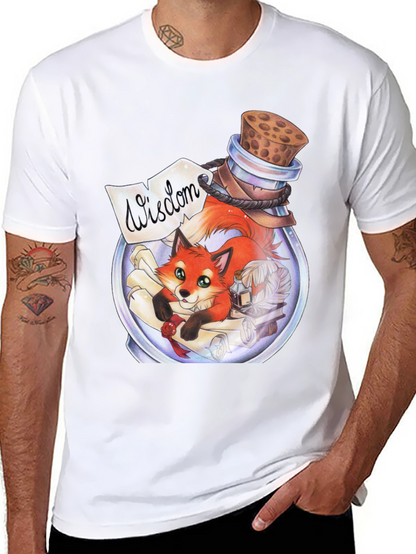 Whimsical Fox in a Bottle Graphic Tee