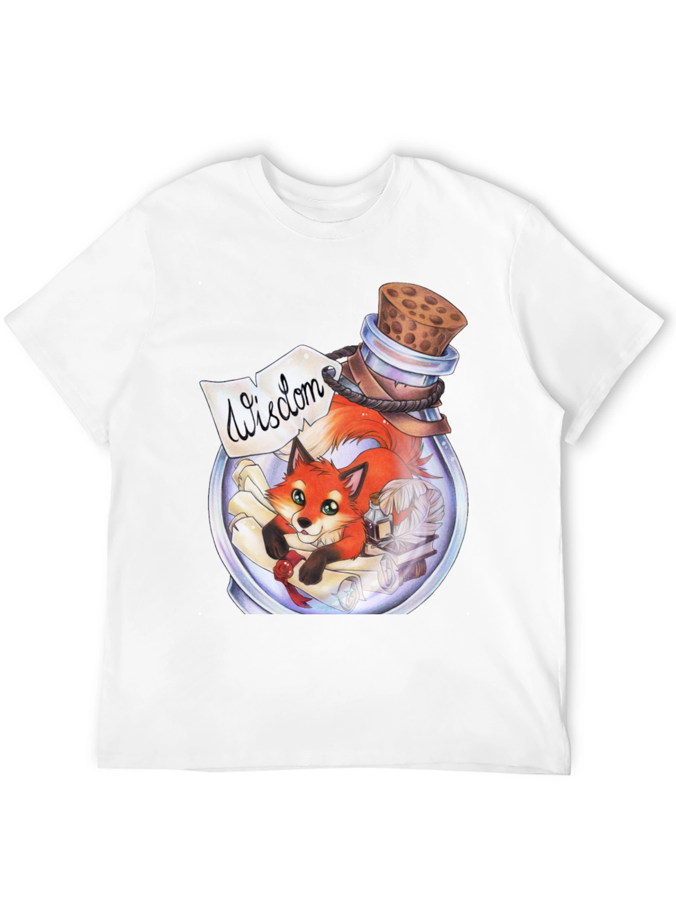 Whimsical Fox in a Bottle Graphic Tee