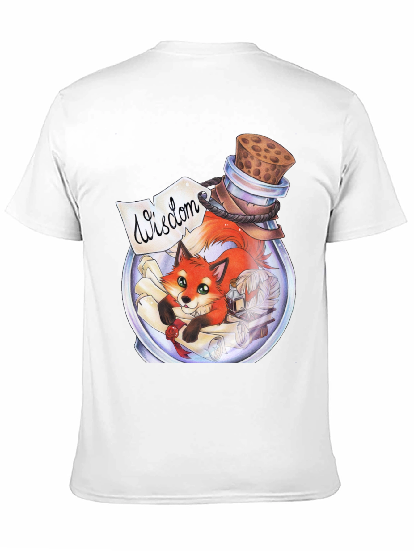 Whimsical Fox in a Bottle Graphic Tee