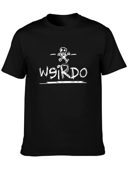 Weirdo Graphic Print T-Shirt - Black Cotton Tee
