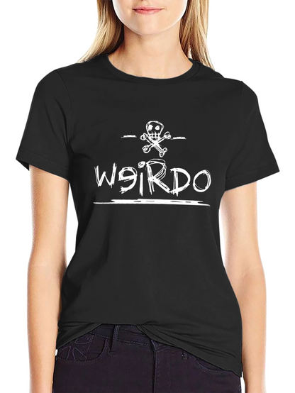 Weirdo Graphic Print T-Shirt - Black Cotton Tee