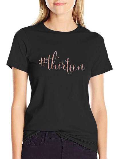 #Thirteen Graphic Print Black T-Shirt - Stylish Birthday Tee