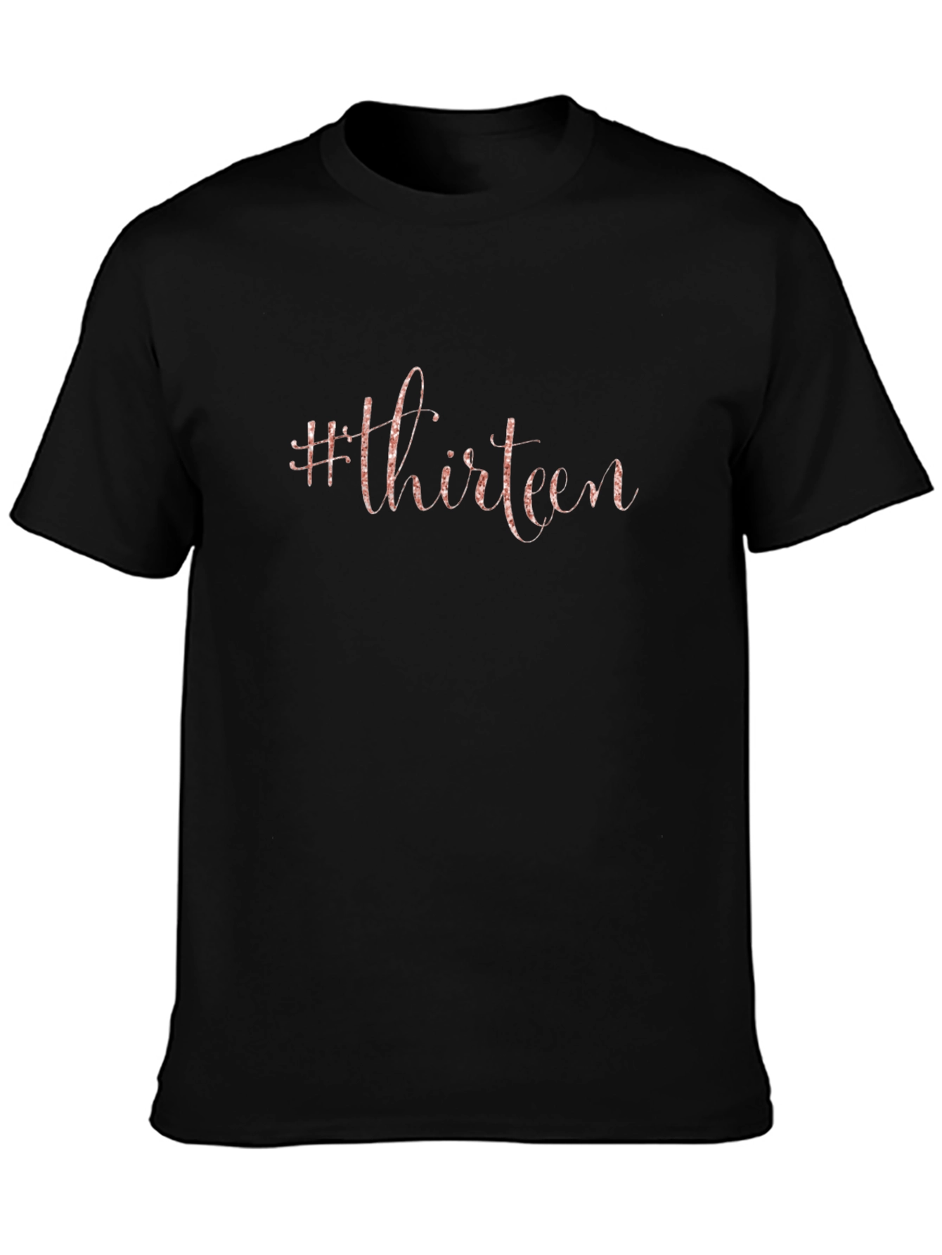#Thirteen Graphic Print Black T-Shirt - Stylish Birthday Tee