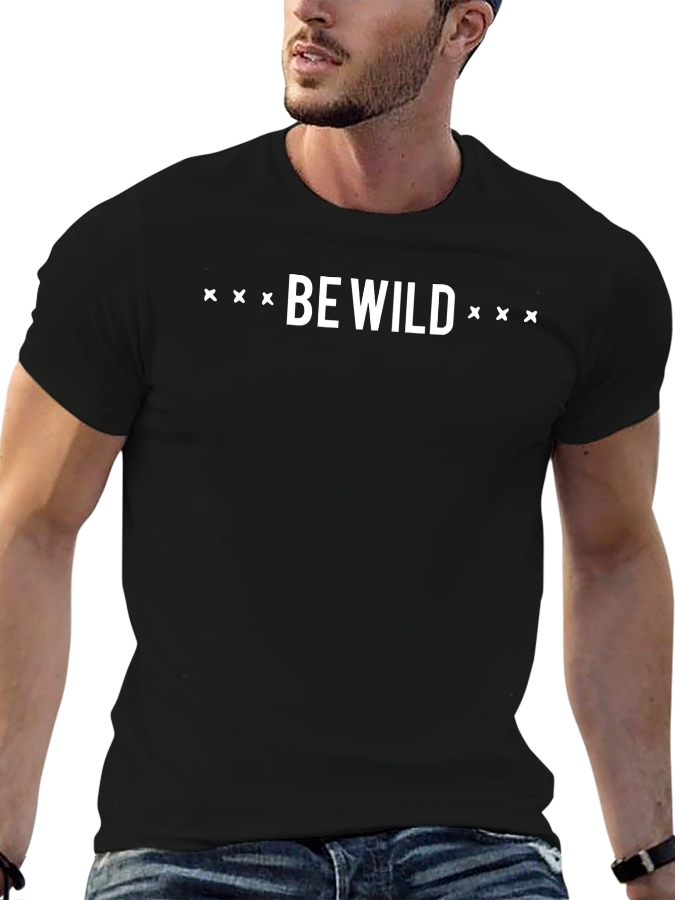 Be Wild Black Graphic Tee - Mens Casual T-Shirt