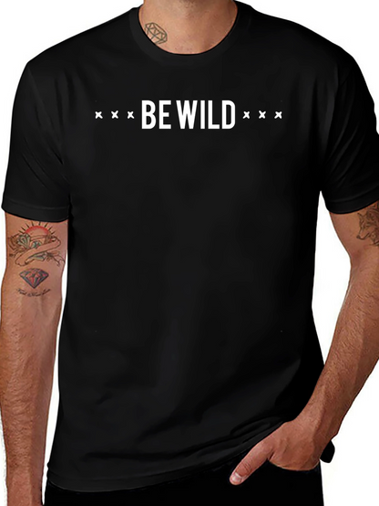 Be Wild Black Graphic Tee - Mens Casual T-Shirt