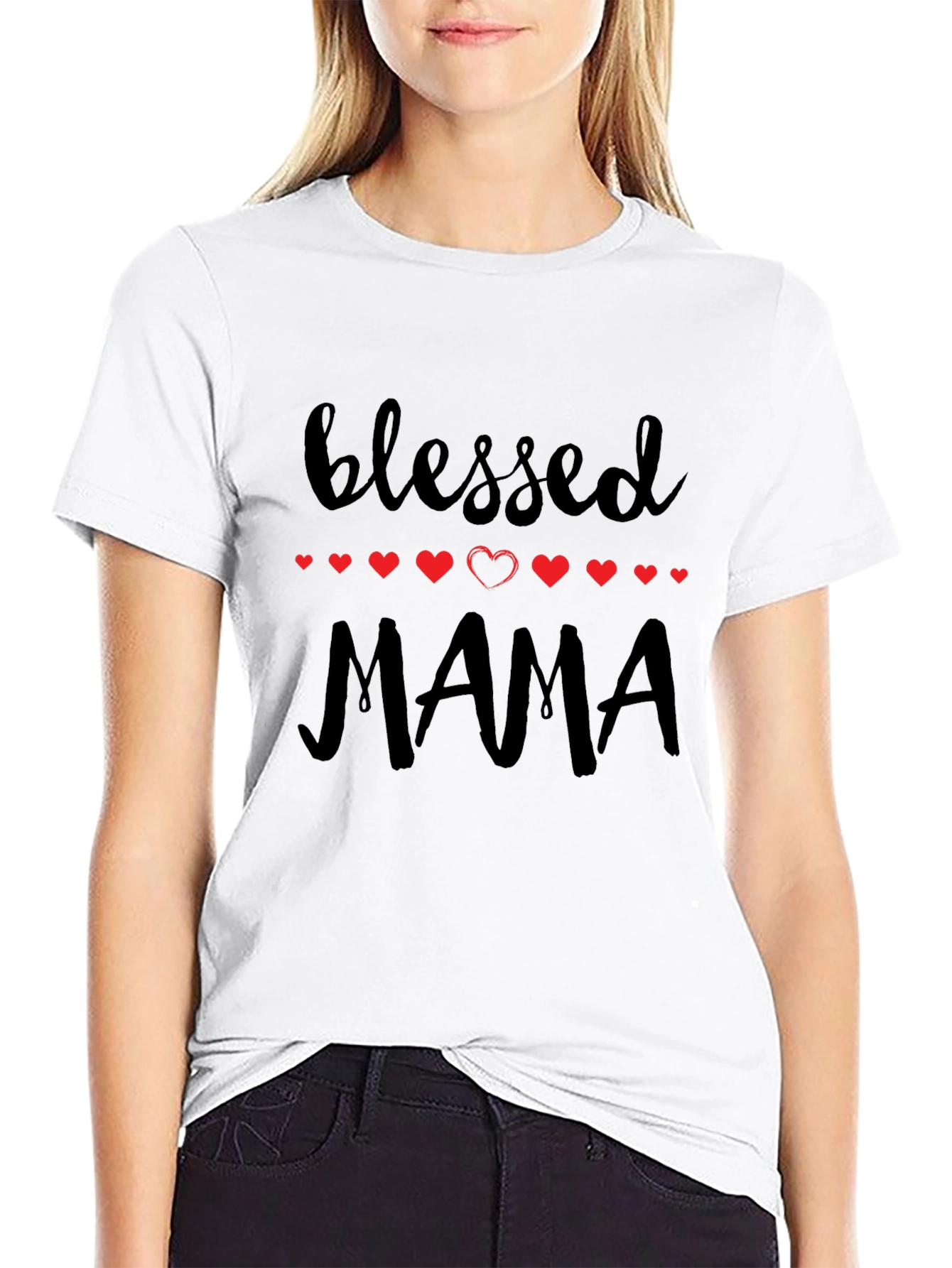 Blessed Mama Graphic Tee - Black