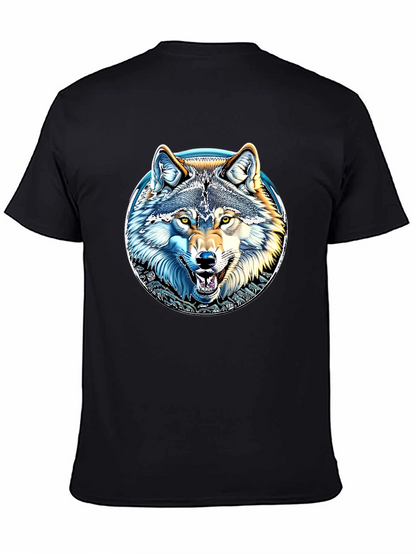 Wolf Graphic Print Crew Neck T-Shirt