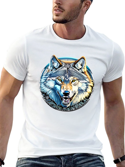 Wolf Graphic Print Crew Neck T-Shirt