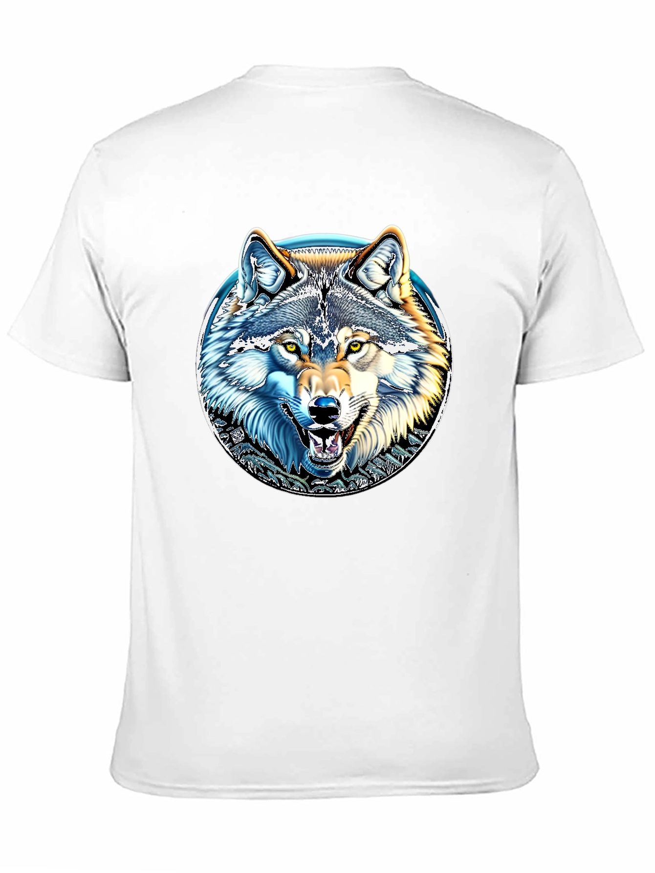 Wolf Graphic Print Crew Neck T-Shirt