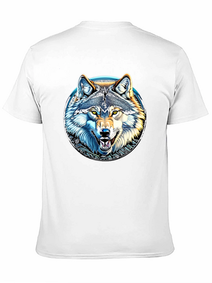Wolf Graphic Print Crew Neck T-Shirt