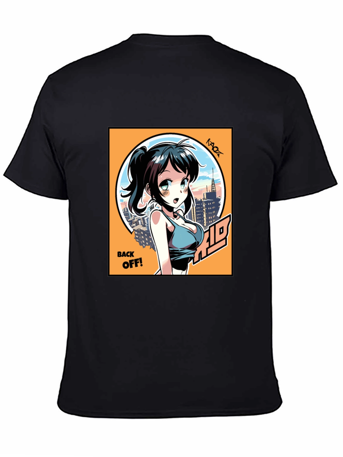 Anime Girl Graphic T-Shirt: Back Off! Design