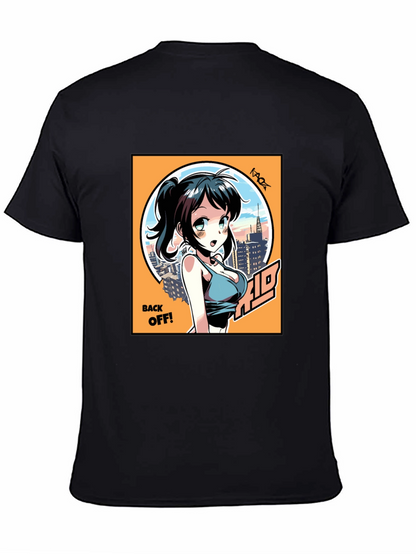Anime Girl Graphic T-Shirt: Back Off! Design