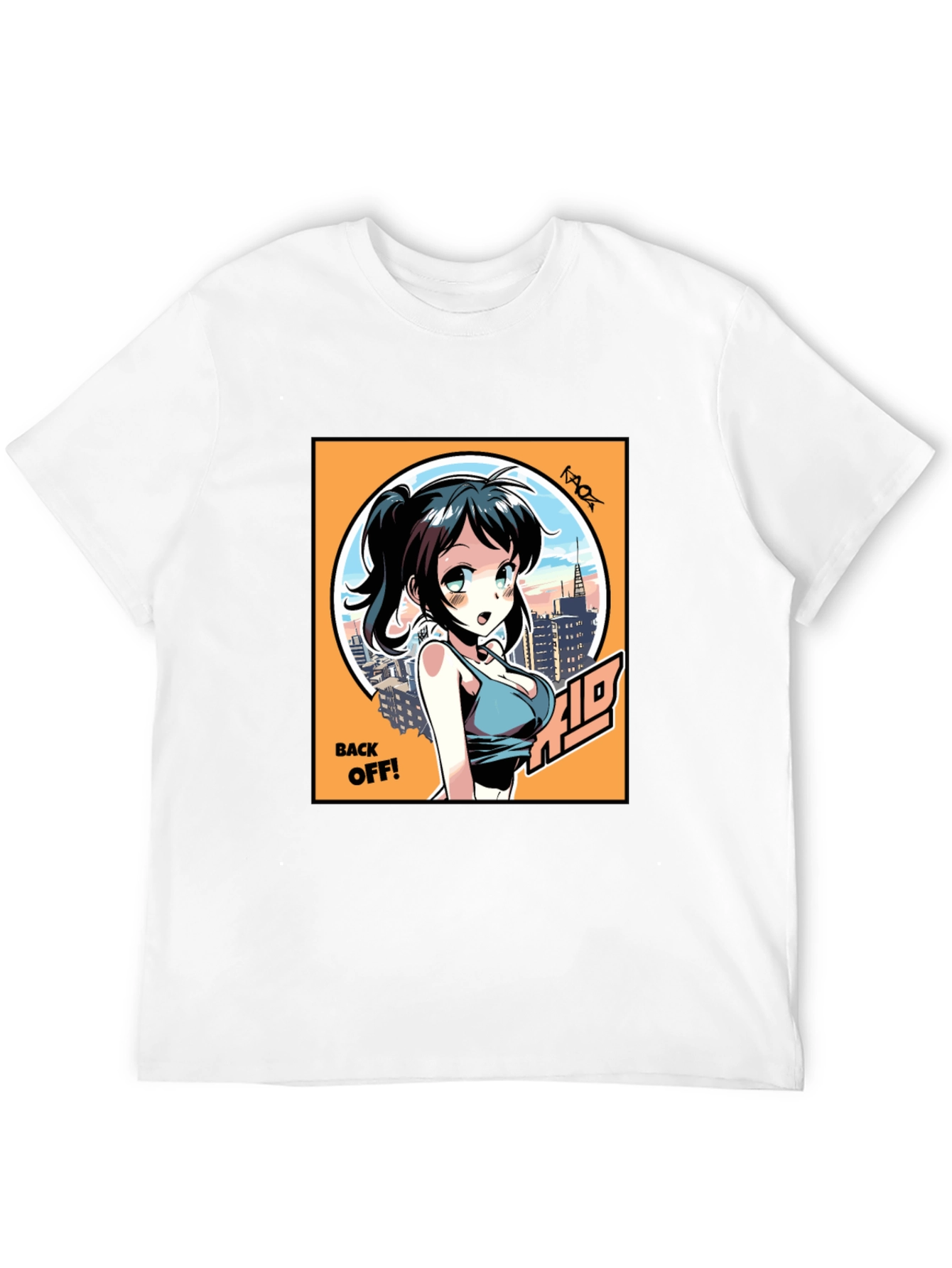 Anime Girl Graphic T-Shirt: Back Off! Design