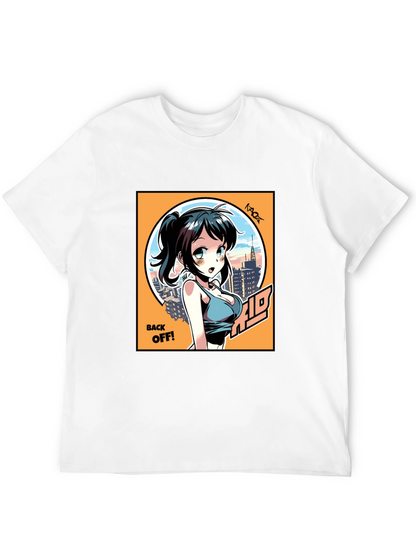 Anime Girl Graphic T-Shirt: Back Off! Design