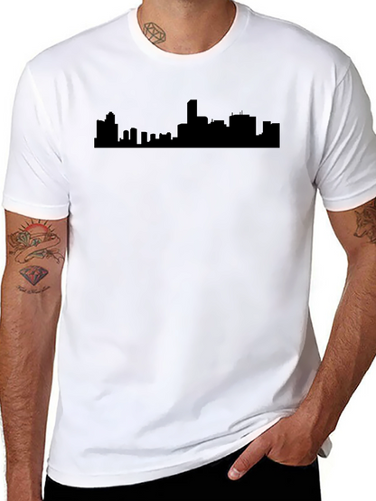 Urban Silhouette Tee - Black Cityscape T-Shirt