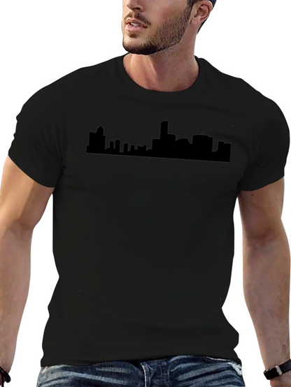 Urban Silhouette Tee - Black Cityscape T-Shirt