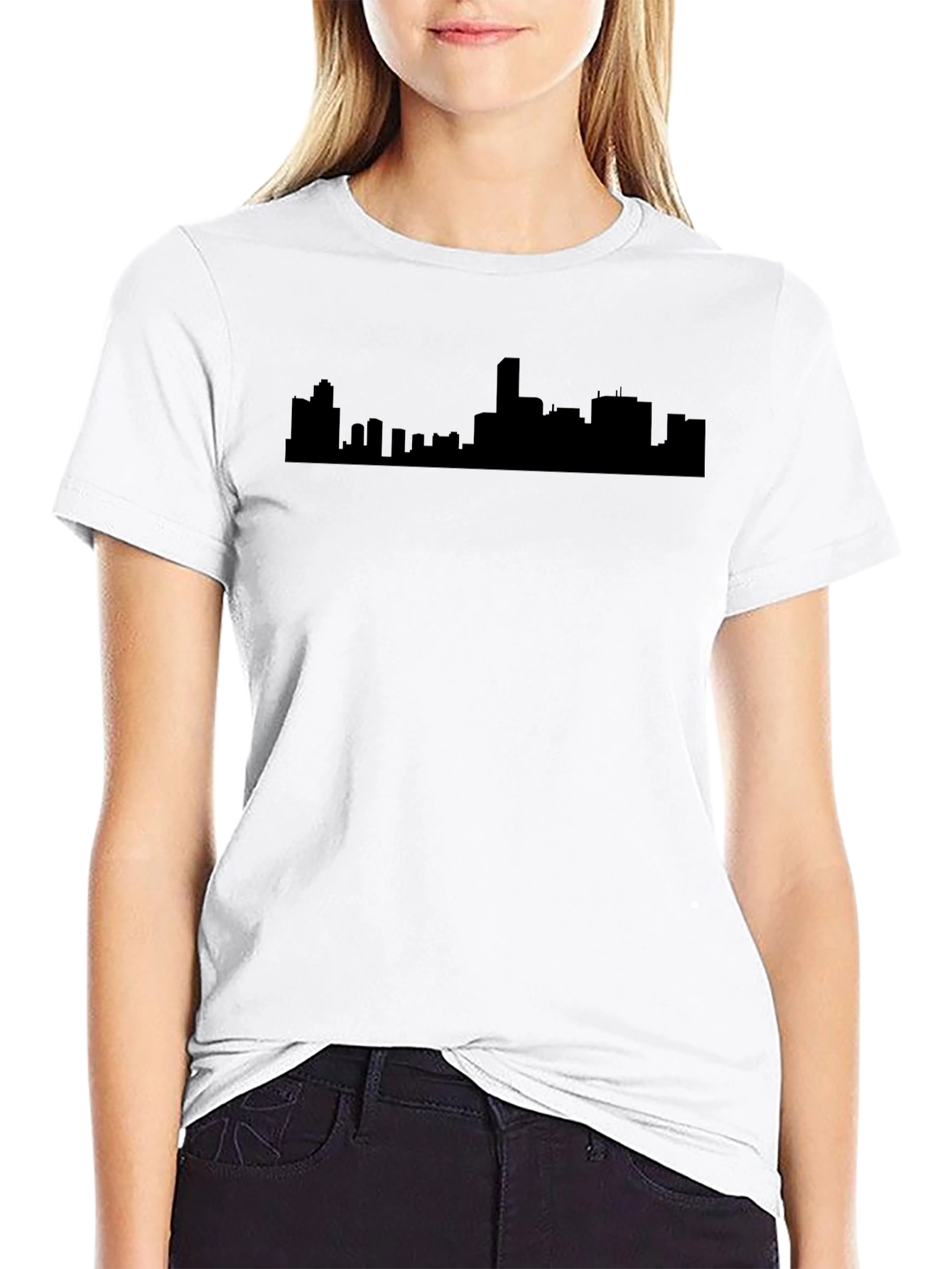Urban Silhouette Tee - Black Cityscape T-Shirt