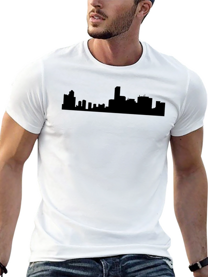 Urban Silhouette Tee - Black Cityscape T-Shirt